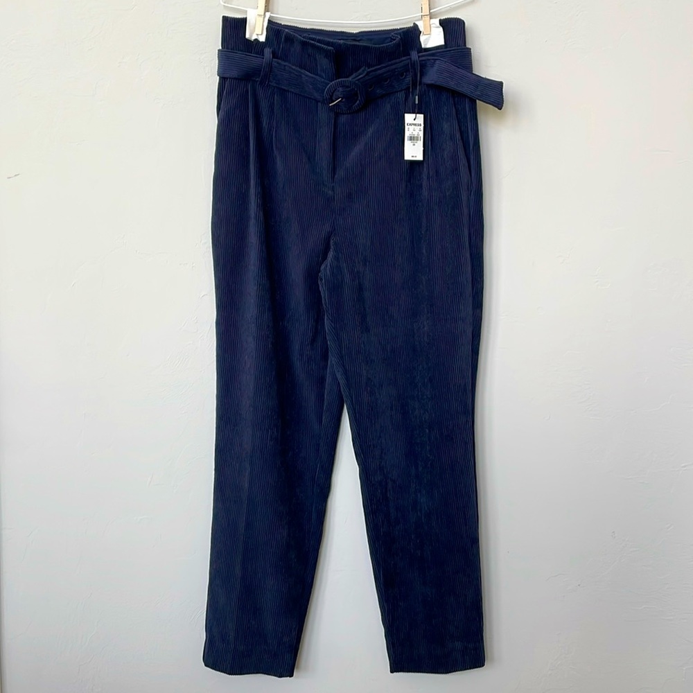 Express Navy Belted Trousers